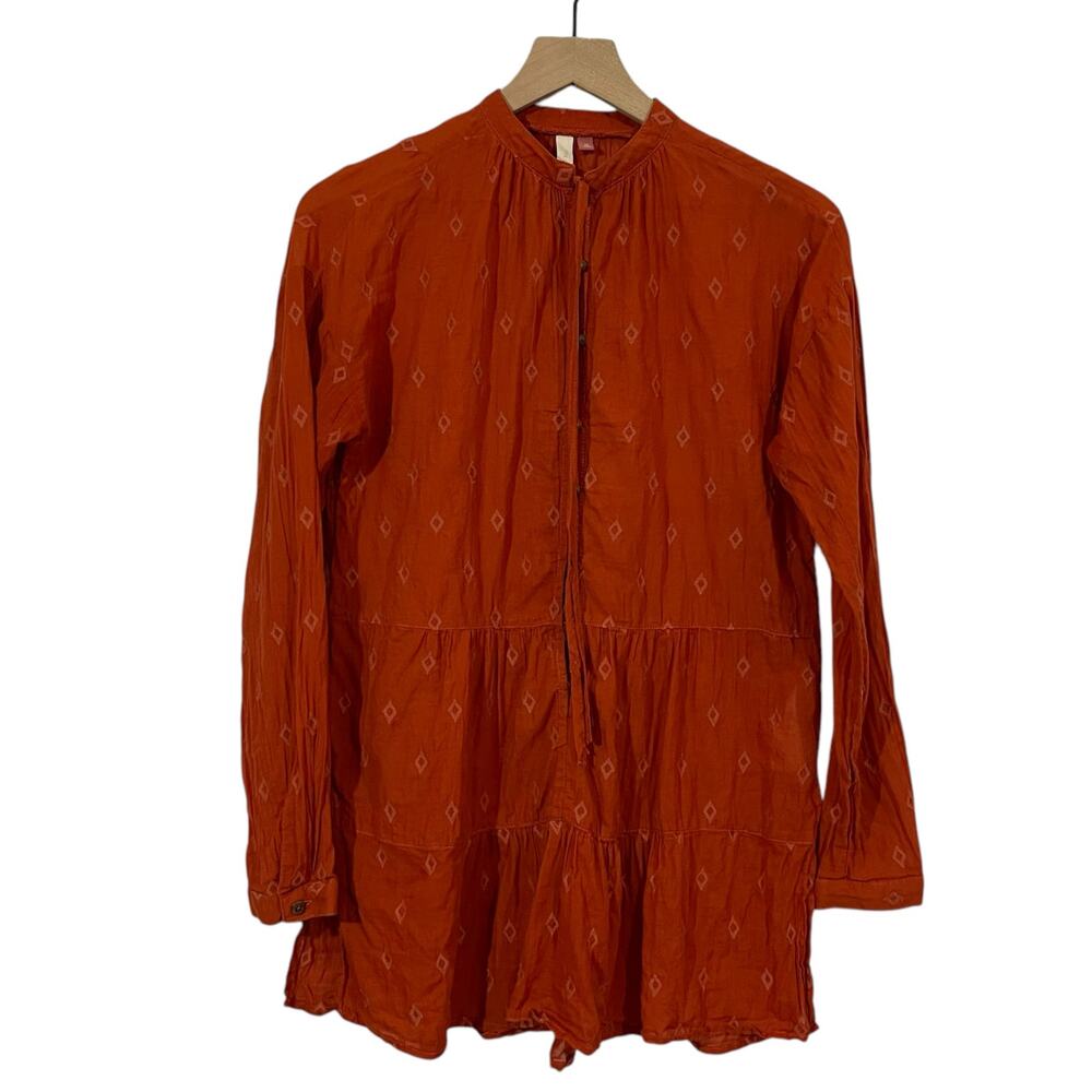 Anthropologie Pilcro Tiered Tunic Blouse - Orange - XS